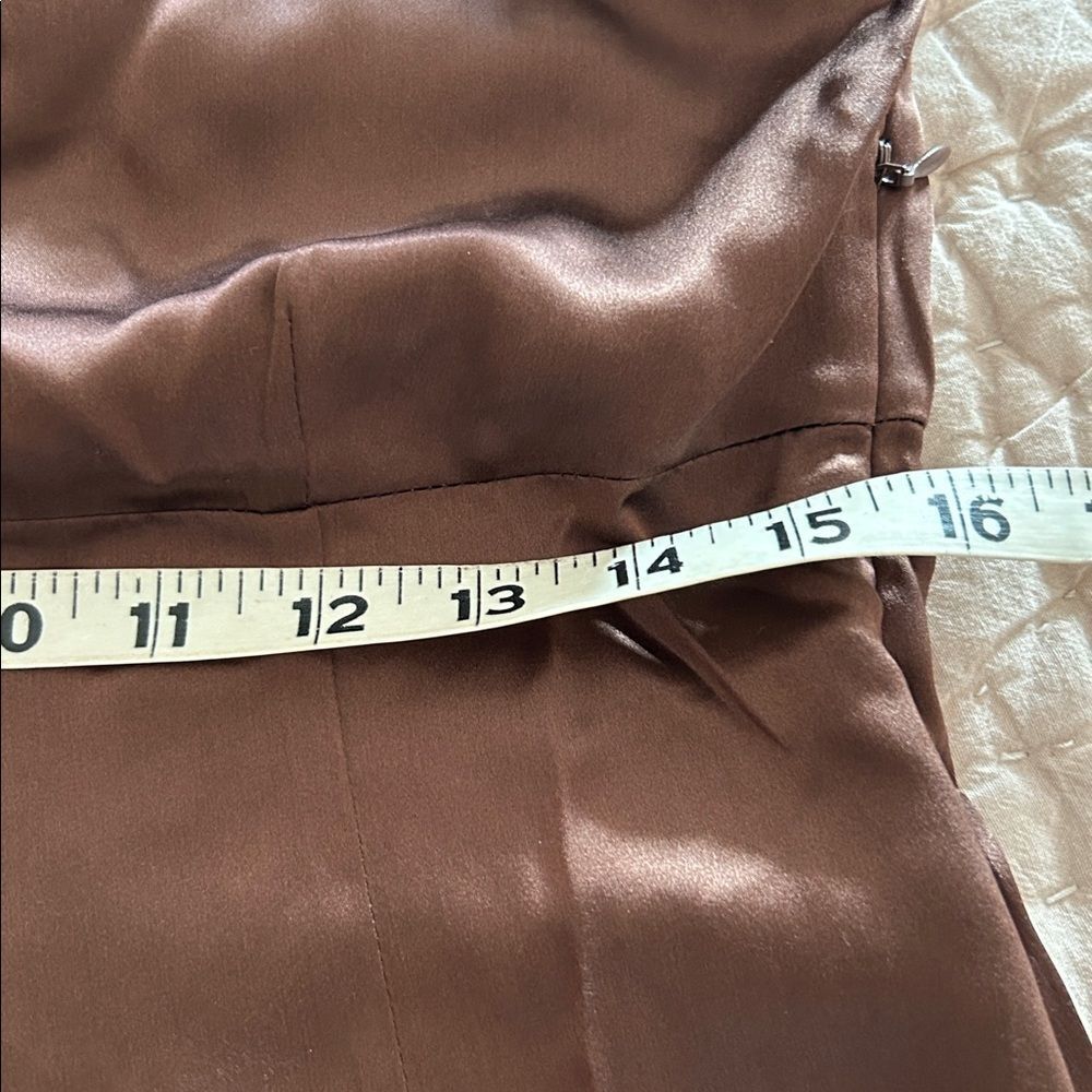 glam vintage soul Brown 100 % silk tunic Top medium new with tags - Picture 8 of 10